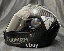 5% off SHARK SPARTAN RS Gloss Carbon with TRIUMPH STICKERS Motorbike Helmet