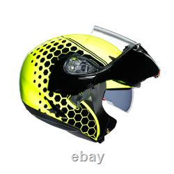 AGV Compact-ST Detroit Flip Front Motorbike Motorcycle Helmet Flo Yellow / Bla