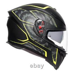AGV K5-S Tornado Matt Black Yellow Full Face Motorcycle Motorbike Helmet