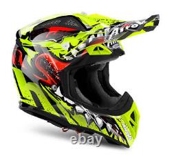 Airoh Aviator 2.2 Grim Motorcycle Motorbike Motocross Helmet Yellow