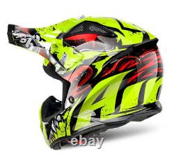 Airoh Aviator 2.2 Grim Motorcycle Motorbike Motocross Helmet Yellow