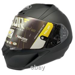 Airoh Valor Full Face Motorcycle Motorbike Helmet ACU Black White Plain New