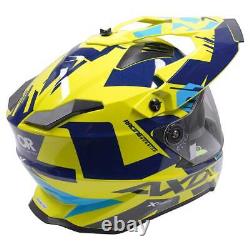 Axor X Cross Blue Yellow Adventure Motorcycle Motorbike Bike Full Face Helmet