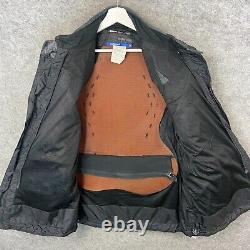 BMW Motorcycle Jacket Mens Large Black Trailguard Armour Lined Motorbike Coat