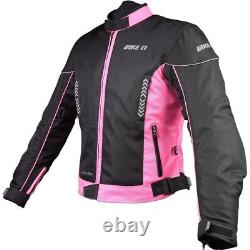 Bike It Insignia Ladies Moto Motorcycle Motorbike Jacket Pink