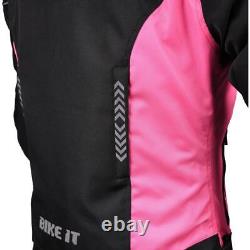 Bike It Insignia Ladies Moto Motorcycle Motorbike Jacket Pink