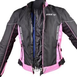 Bike It Insignia Ladies Moto Motorcycle Motorbike Jacket Pink