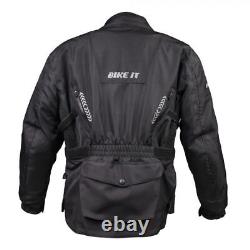 Bike It'triple Black' Waterproof Adventure Motorbike Motorcycle Jacket