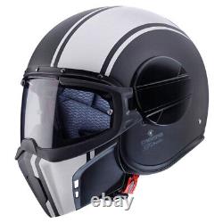 Caberg Ghost Legend Matt Black / White Open Face Motorcycle Motorbike Helmet
