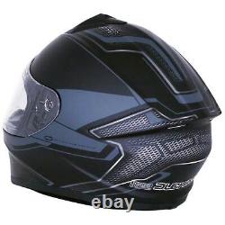 Duchinni D977 Black Gunmetal Full Face Vented Motorcycle Motorbike Bike Helmet