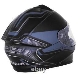Duchinni D977 Black Gunmetal Full Face Vented Motorcycle Motorbike Bike Helmet