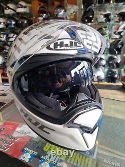 HJC F70 Mago Blue White Motorcycle Motorbike Helmet Size Large Rrp £289.99