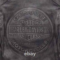 Harley Davidson Men's Dauntless Convertible 2 in 1 Genuine Cow Leather Jacket