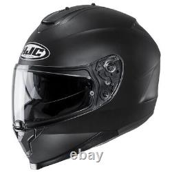 Hjc C70 Plain Matt Black Motorcycle Motorbike Bike Helmet + Internal Sun Visor