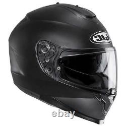 Hjc C70 Plain Matt Black Motorcycle Motorbike Bike Helmet + Internal Sun Visor