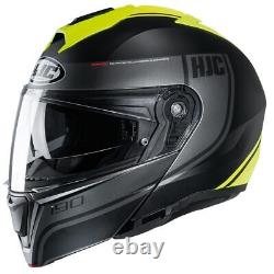 Hjc I90 Davan Black Fluo Flip Up Front Motorcycle Motorbike Bike Touring Helmet