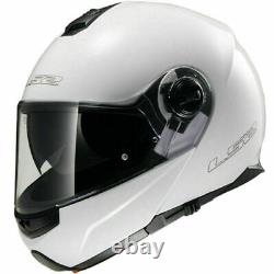 LS2 FF325 Strobe Gloss White flip up front Modular Scooter Motorbike helmet