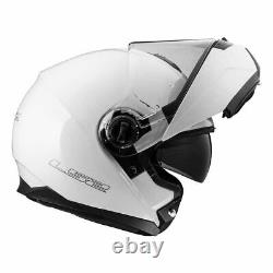 LS2 FF325 Strobe Gloss White flip up front Modular Scooter Motorbike helmet