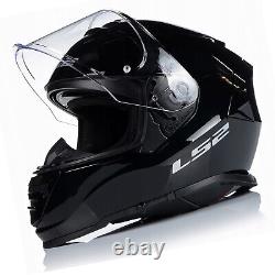 LS2 FF800 Storm Full Face Motorcycle Motorbike Crash Helmet Black White Grey