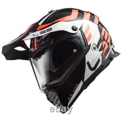 LS2 Pioneer Evo MX436 Adventurer Black / White Motorcycle Off Road Helmet