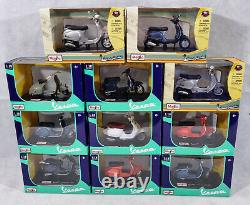 Large Collection Maisto 1.18 Scale Vespa, Vespa Motorbikes, BNIB, Collectable