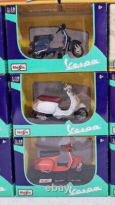 Large Collection Maisto 1.18 Scale Vespa, Vespa Motorbikes, BNIB, Collectable