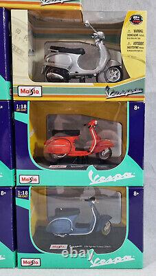 Large Collection Maisto 1.18 Scale Vespa, Vespa Motorbikes, BNIB, Collectable