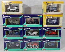 Large Collection Maisto 1.18 Scale Vespa, Vespa Motorbikes, BNIB, Collectable