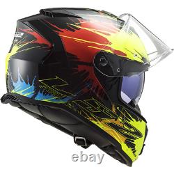 Ls2 Ff800 Storm Dual Visor Acu Gold Full Face Motorbike Crash Helmet Drop Yellow