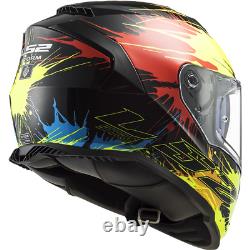 Ls2 Ff800 Storm Dual Visor Acu Gold Full Face Motorbike Crash Helmet Drop Yellow