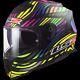 Ls2 Ff800 Storm Dual Visor Acu Gold Full Face Motorbike Helmet Rainbow Power