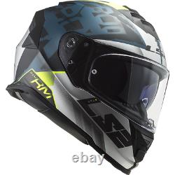 Ls2 Ff800 Storm Dual Visor Acu Gold Full Face Motorbike Helmet Sprinter Cobalt