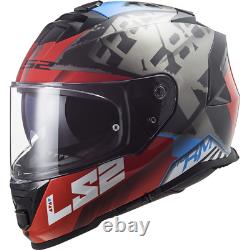 Ls2 Ff800 Storm Dual Visor Acu Gold Full Face Motorbike Helmet Sprinter Red