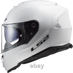 Ls2 Ff800 Storm Dual Visor Acu Gold Full Face Motorcycle Motorbike Helmet White