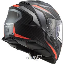 Ls2 Ff800 Storm Dual Visor Full Face Motorcycle Motorbike Helmet Racer Orange