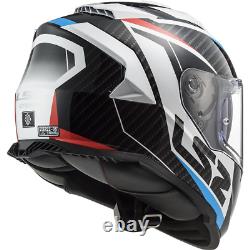 Ls2 Ff800 Storm Dual Visor Full Face Motorcycle Motorbike Helmet Racer Red Blue