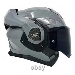 Ls2 Ff901 Flip Front Full Face Motorcycle Bike Modular Helmet Nardo Grey