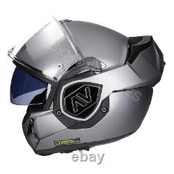 Ls2 Ff906 Advant Full Face Flip Up Motorcycle Bike Modular Helmet Matt Silver