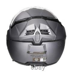 Ls2 Ff906 Advant Full Face Flip Up Motorcycle Bike Modular Helmet Matt Silver