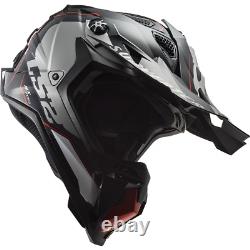 Ls2 Mx700 Subverter Off Road Motocross Motorbike Quad Helmet Arched Black Silver