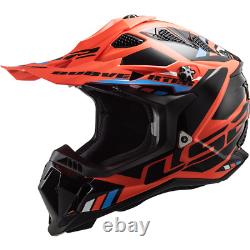 Ls2 Mx700 Subverter Off Road Motocross Motorbike Quad Helmet Stomp Orange Black