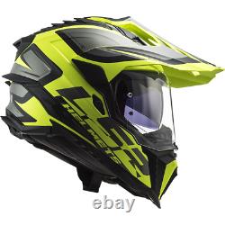 Ls2 Mx701 Explorer Fibreglass Dual Visor Adventure Motorbike Helmet Alter Yellow