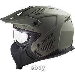 Ls2 Of606 Sand Drifter Devor Modular Open Face Motorbike Helmet Free Dark Visor
