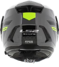 Ls2 Scope Ff902 Max Black / Hi-viz Yellow / Grey Motorcycle Motorbike Helmet