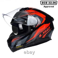 Ls2 Stream-ii Ff808 Full Face Ece22.06 Motorcycle Bike Dvs Crash Helmet Fury Red