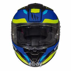 MT Blade 2 Fugue Blue & Fluo Yellow Motorcycle Motorbike Full Face Helmet