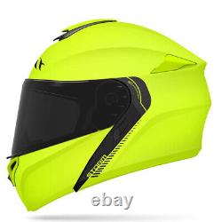 MT Storm Flip Front Motorbike Motorcycle Helmet Solid Fluo Yellow