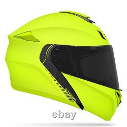 MT Storm Flip Front Motorbike Motorcycle Helmet Solid Fluo Yellow