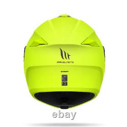 MT Storm Flip Front Motorbike Motorcycle Helmet Solid Fluo Yellow