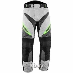 Men Motorbike 2Piece Hi-Vis Textile Suit Motorcycle Racing Jacket Trouser Armour